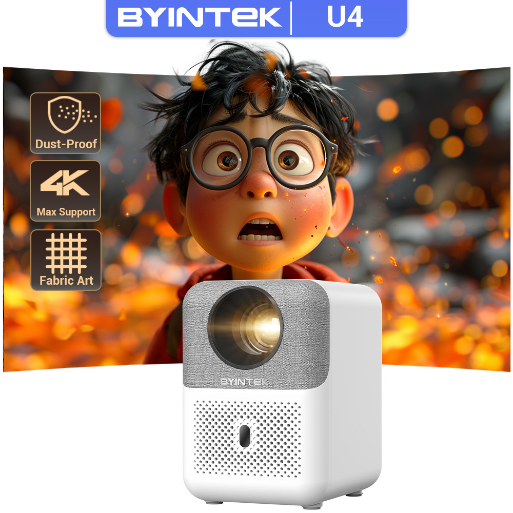 BYINTEK LOVE U4 Mini proyector de cine en casa inteligente 4K 1080P vídeo Android WIFI