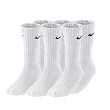 Nike 3Ppk Value Cotton Crew - Calcetines unisex, color blanco