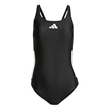 Adidas Mujer 3 Stripes C-Back Swimsuit Swimwear, Black/White