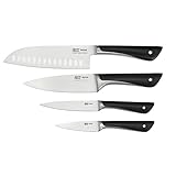 Tefal Jamie Oliver - Juego de 4 Cuchillos: Santoku 16,5 cm Chef 15 cm Universal 12 cm y Pelador 9 cm