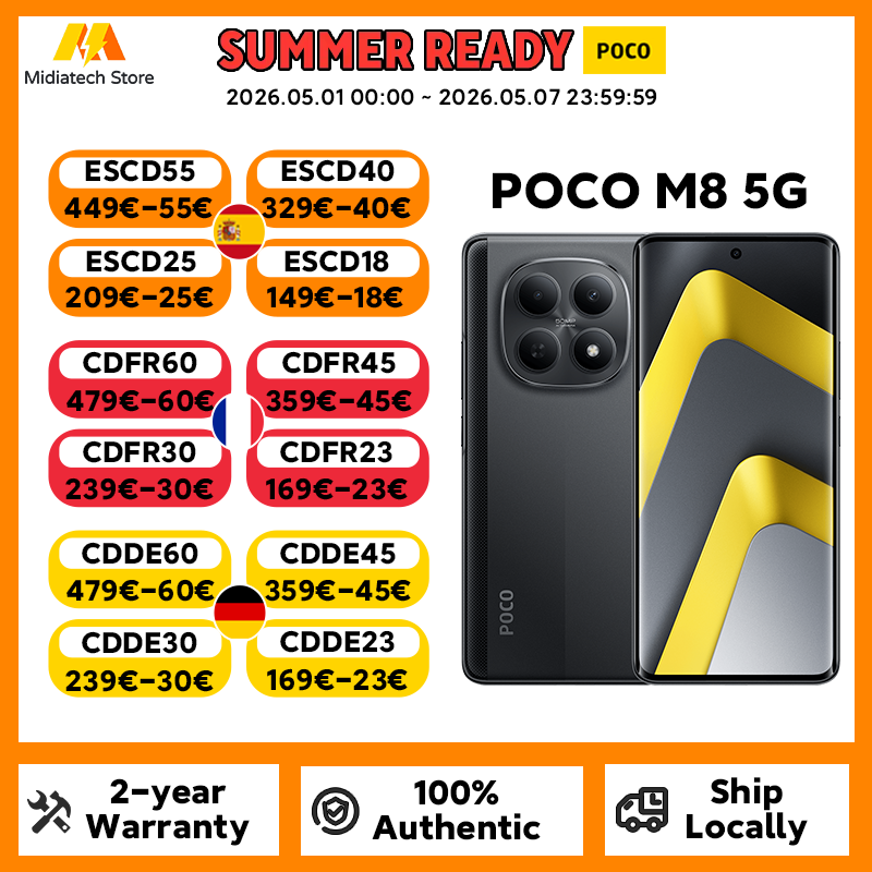 Teléfono Inteligente POCO M8 5G, Snapdragon 6 Gen 3, Pantalla AMOLED de 6.77 Pulgadas