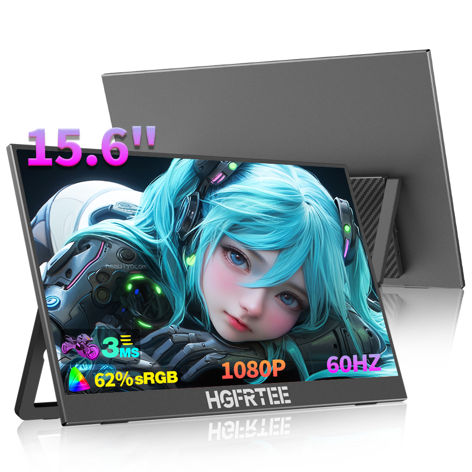 Monitor Portátil HGFRTEE de 15.6 Pulgadas, Pantalla Externa FHD-IPS para Laptop, Pantalla Extendida