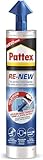 Pattex RE-NEW en cartucho blanqueador de juntas, sellador impermeable con triple resistencia al moho