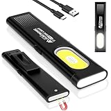 flintronic Linterna LED Recargable, Luz de Trabajo Lámpara de Taller COB Recargable, Base Magnética