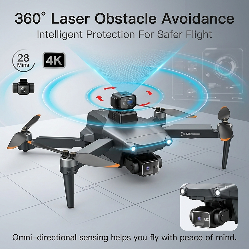 Dron 2026 4K Profesional HD con Doble Cámara, Nuevo L600 PRO MAX con GPS, 5KM, Gimbal de 3 Ejes