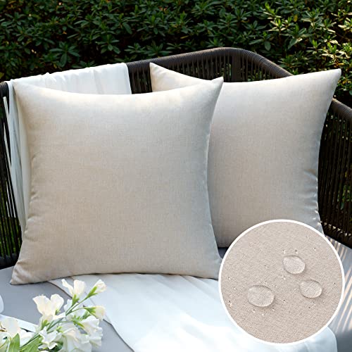 Funda Cojines Exterior Impermeable  2 Piezas 50x50cm color Crema