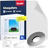 GAUDER Mosquitera Ventana - Red Anti-Insectos con Cierre de Gancho y Bucle - Protección Adhesiva