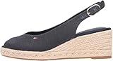 Tommy Hilfiger Mid Wedge Espad Slingback, Alpargatas de cuña Mujer, Black