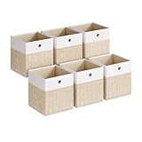 SONGMICS Caja de Almacenamiento, Set de 6, Cajas Organizadoras de PP, Sin Olores, Caja Plegable
