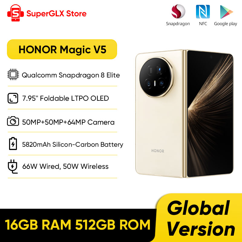 HONOR Magic V5 versión Global Snapdragon 8 Elite 7,95 "pantalla OLED Dual HDR 5820mAh
