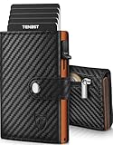 TENBST Carteras para Hombre | Tarjetero Bloqueo RFID para Tarjetas de Credito | Fibra de Carbon