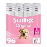 Scottex Original Papel higiénico, 96 rollos, 6 packs de 16 rollos dos capas