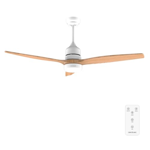 Cecotec Ventilador de Techo con Luz y Mando a Distancia de 52" EnergySilence Aero 5230 WhiteWood