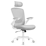 SONGMICS Silla de Oficina, Silla de Escritorio de Malla, Silla Giratoria Ergonómica, Soporte