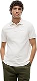 Tommy Hilfiger Polo de Manga Corta Hombre Regular Fit con Botones, Marfil