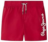 Pepe Jeans Logo Swimshort Pantalones Cortos, Rojo (Royal Red), 12 años para Niños
