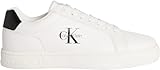 Calvin Klein Sneaker con Suela Cupsole Hombre Classic Mono de Piel, Blanca