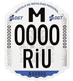 RiuScooter Matrícula para Patinete Eléctrico VMP, Homologada DGT, 65mm x 52,8mm, Sin Subir Archivos