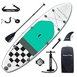 Aqua Plus Sup Inflable de 15cm de Grosor para Todos los Niveles de Habilidad Paleta Ajustable, Bomba