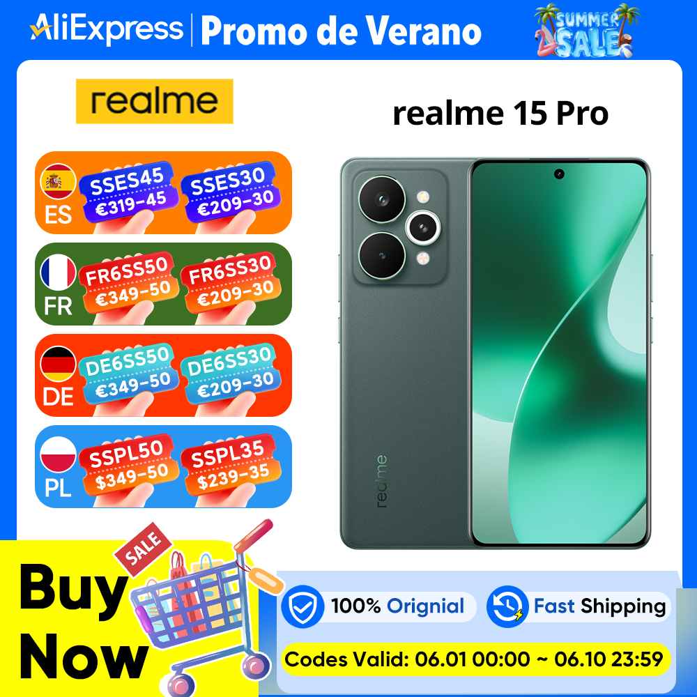 realme 15 Pro 5G con pantalla HyperGlow 4D Curve+ de 144 Hz y batería de 7000 mAh.