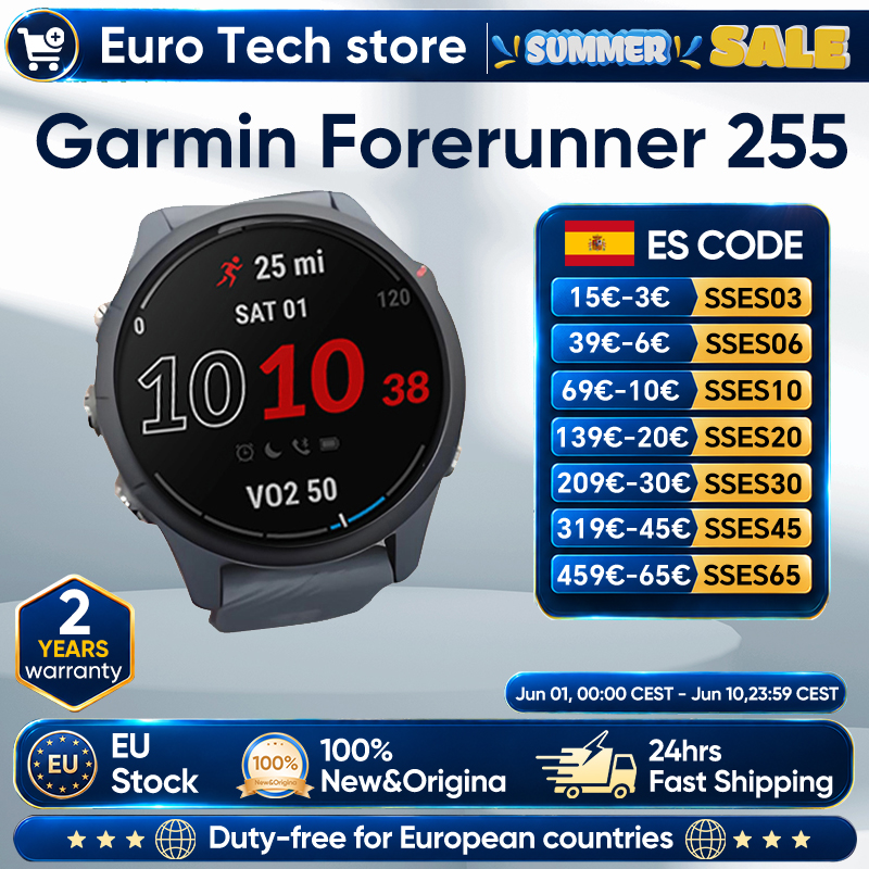 Garmin Forerunner 255 Pantalla 1.3", 14 Días de Batería, Monitor Calorías, NFC, Resistente Agua 5ATM