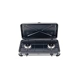 Melchioni Family | Hornillo de Gas 2 Fuegos Negro MINERVA 2 – Compacto, Potente y Perfecto para