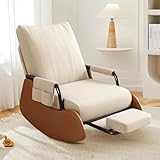 HDHNBA Silla Mecedora Acolchada para habitación de bebé con Bolsillos Laterales y Respaldo Ajustable