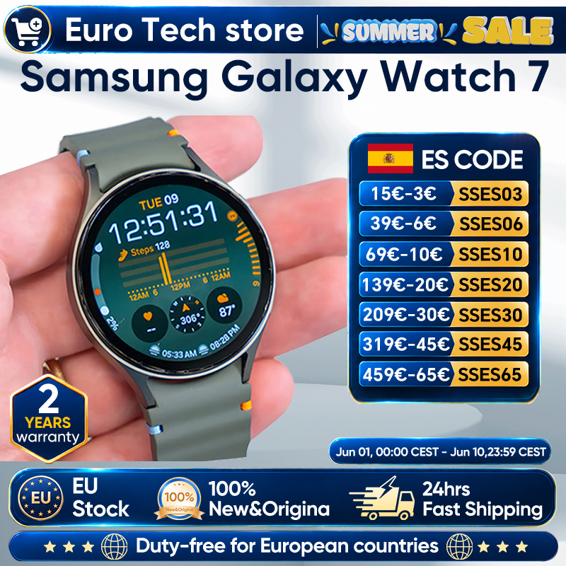 Samsung Galaxy Watch 7, Bluetooth 5.3, 40/44 mm, Pantalla AMOLED de 1.3'', Monitor de Salud, GPS