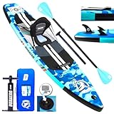 Tabla Hinchable de Paddle Surf con Asiento de Kayak, 330 x 76 x 15 cm, hasta 150 kg, Almohadilla