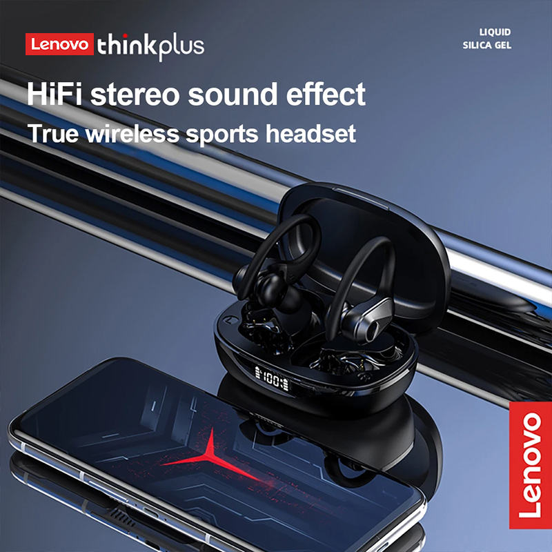 Auriculares Lenovo LP75 TWS, Bluetooth V5.3, impermeables IPX5, gancho para la oreja