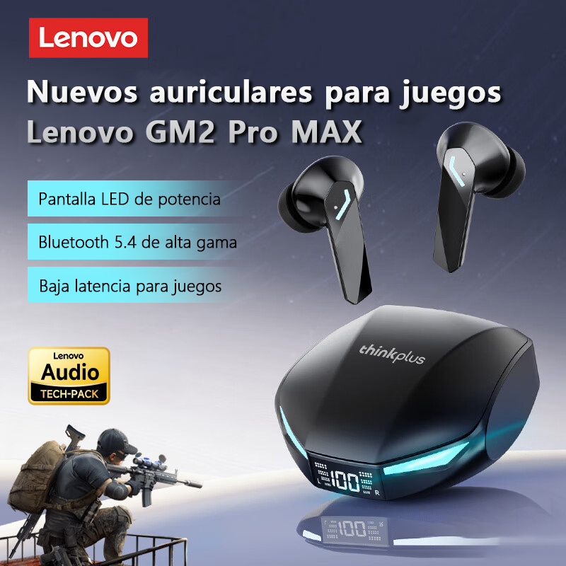 Auriculares de Traducción Lenovo XT53 TWS Bluetooth con Llamadas de Voz HD, Reducción de Ruido