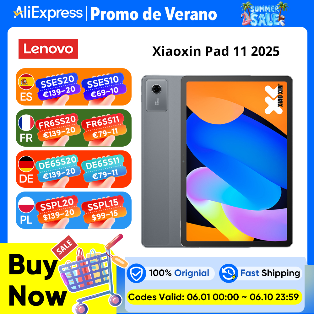 Lenovo Xiaoxin Pad 11 2025 11" con pantalla 2,5K a 90 Hz, batería 7040 mAh y cámara de 8 MP