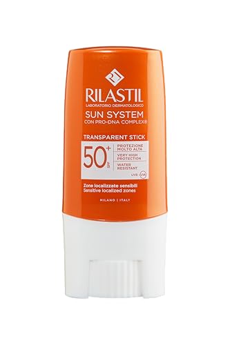 Rilastil - Sun System Stick SPF 50+, Protección Solar Alta UVB UVA Zonas Sensibles, con PRO-DNA