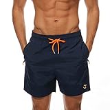 JustSun Bañador Hombre con Bolsillo Cremallera Surferos Impermeable Secado Rápido con Forro de Malla