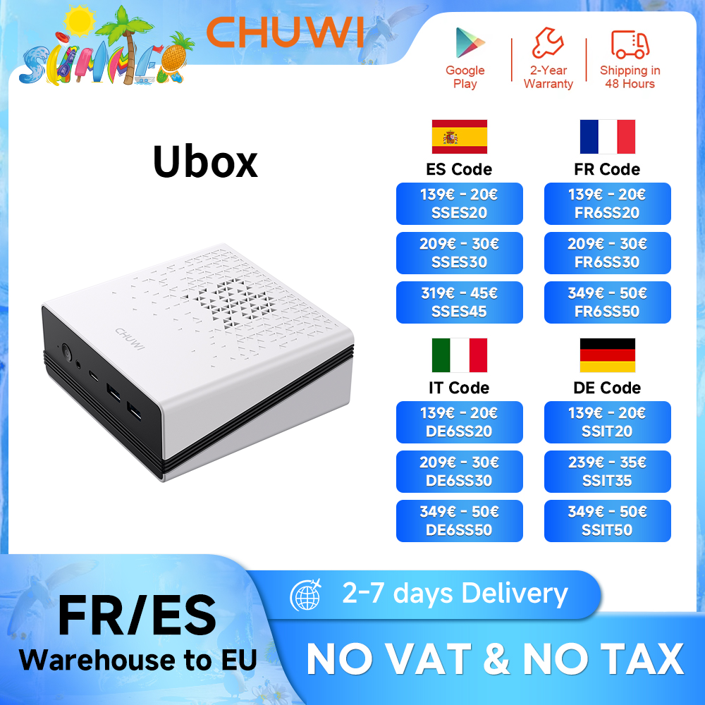CHUWI UBox AMD Ryzen 5 6600H 16GB DDR5 512GB SSD Windows 11 Pro 4K 144Hz WiFi 6 BT