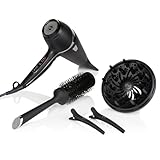 ghd air Dry Kit - Secador de pelo profesional con difusor, cepillo, clips y bolsa de almacenamiento