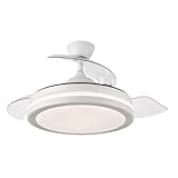 Ventilador de techo ESPARTA MINI con luz led, motor DC, aspas retráctiles y 6 velocidades