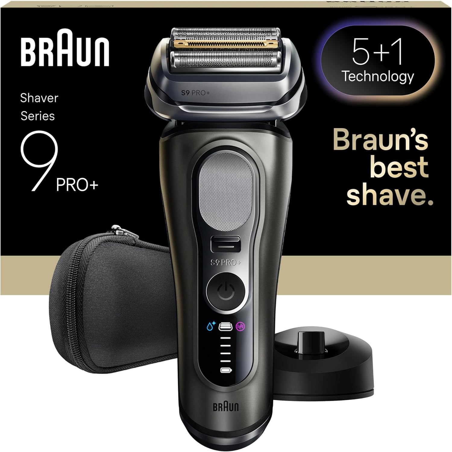 Braun Series 9 PRO+ Máquina de Afeitar con Recortadora de Precisión y 5 Elementos de Afeitado Pro