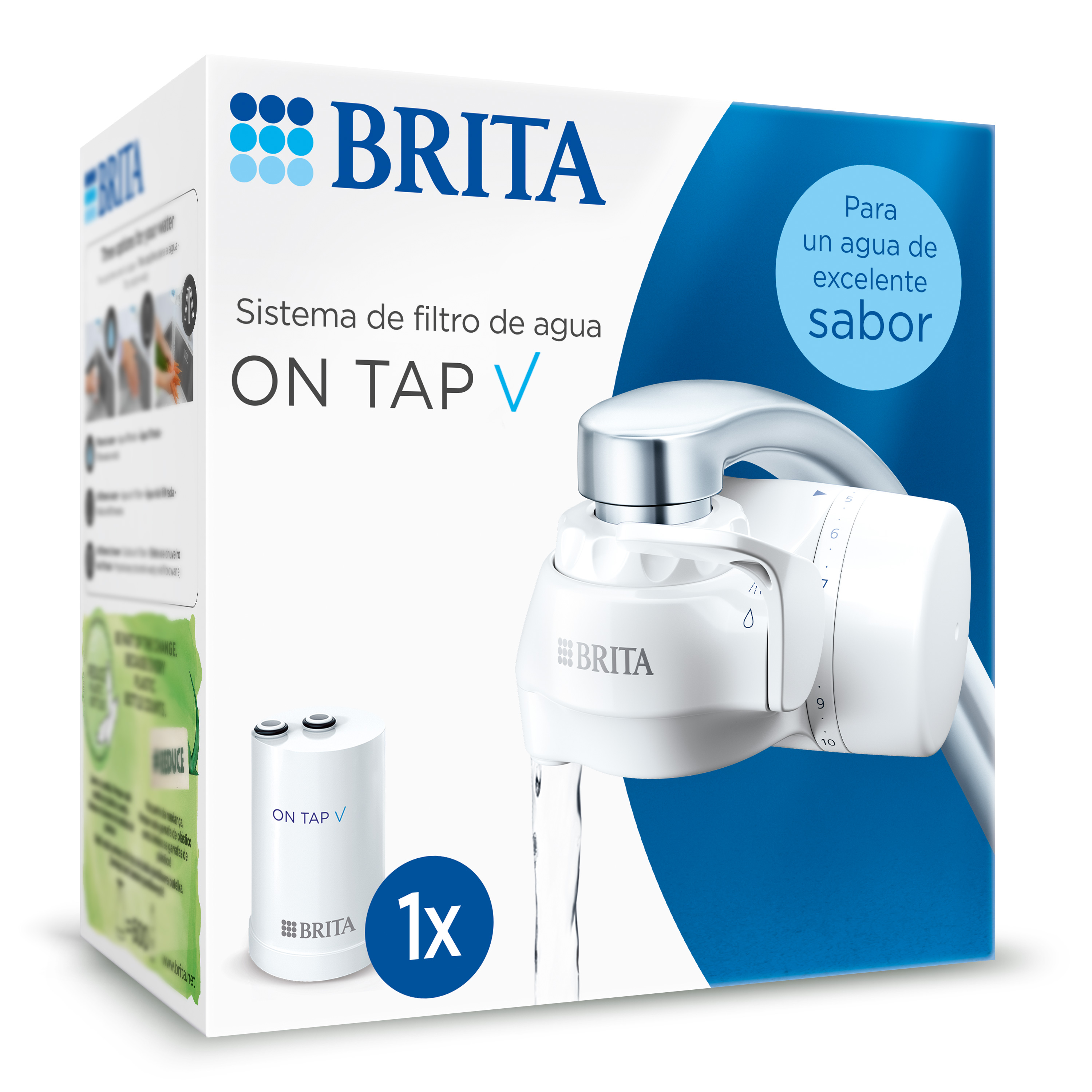 BRITA Sistema de Filtración On Tap V | Filtra 600L | Elimina cloro, microplásticos y contaminantes