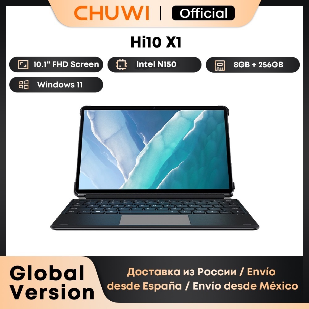 CHUWI Hi10 X1/X2 con 10.1 pulgadas, Intel N150/i3-10100Y, LPDDR5 8GB RAM, 256GB SSD, Windows 11.