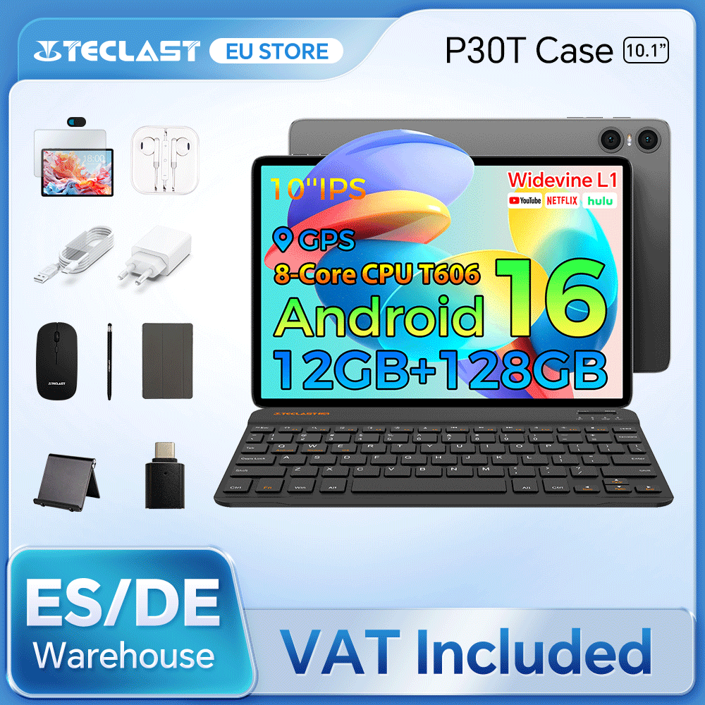 Teclast P30T Set tableta de 10,1 "Android 16 T7200 8 núcleos Max 12GB RAM 128GB ROM 6000mAh