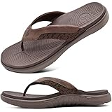 ONCAI Chanclas sandalias de cuero para hombre, sandalias con soporte para el arco, toboganes