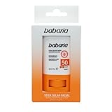 Babaria Stick Solar Facial SPF50+ Niños y Adultos 20 g – Transparente, con Manteca de Karité |