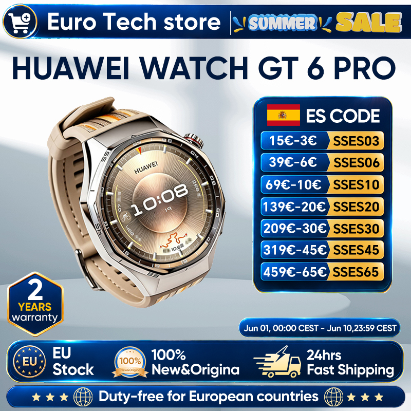 HUAWEI Watch GT 6 Pro de 46 mm con GPS, Pantalla Táctil AMOLED de 1.47'', hasta 21 Días de Autonomía
