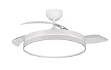 Ventilador de Techo NARVI, Control Remoto,3 Palas, Iluminación LED 45W, Motor DC, Invierno/Verano