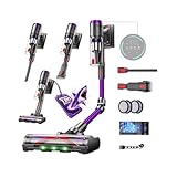 Aspiradora Sin Cable 58000Pa/600W/75Min, Escoba Aspiradora sin Cable de 1.6L, Pantalla Tactil LED
