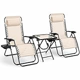 Pack 2 Tumbonas o Sillas de Exterior Plegables y reclinables con mesita