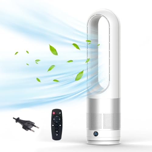 18'' Ventilador Sin Aspas, 8 Velocidades, Rotación 80°, Temporizador 1-8h, Ultrasilencioso con Mando