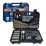 Bosch Juego de 103 piezas mixtas de brocas y puntas de atornillar de titanio (para madera, piedra