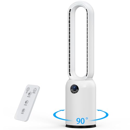Ventilador sin Aspas Teoryieer, 24 Velocidades, Temporizador 12H, 90°, Pantalla LED y Control Remoto